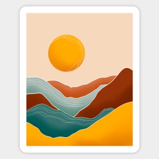 Modern Earthy Tones Mountains 35 Sticker